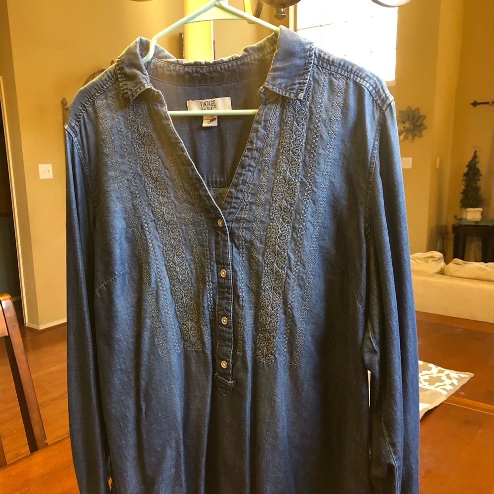 Women’s denim embroidered shirt